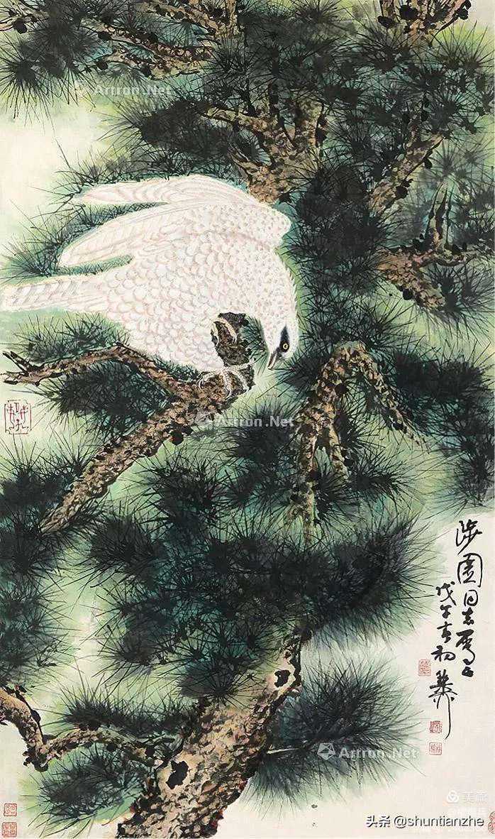 名家花鸟画《松鹰图》欣赏